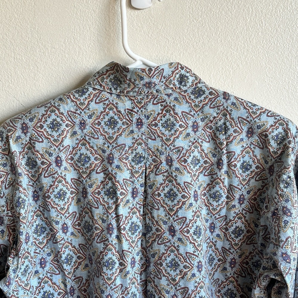 Vtg Liz Claiborne Liz Wear Women Petite Sm Button Up Blue Long Sleeve Blouse - Picture 5 of 6